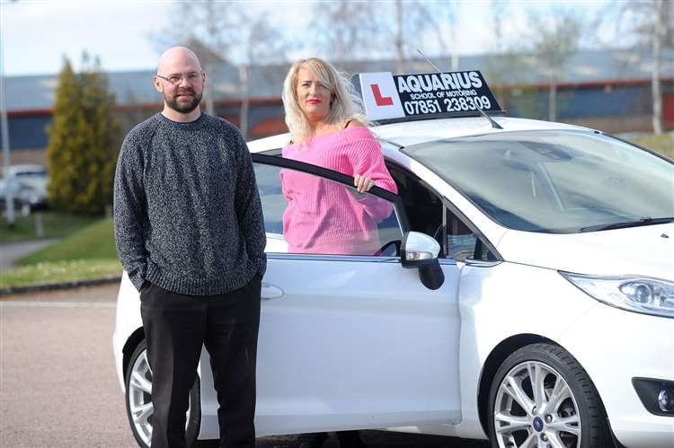 Hypnotherapist Benjamin Ryan with Tarah Macintyre of Aquarius Driving School 